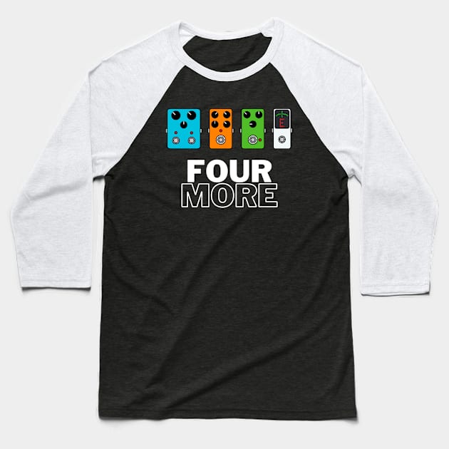 Four More Guitar Pedals Dark Theme Baseball T-Shirt by nightsworthy